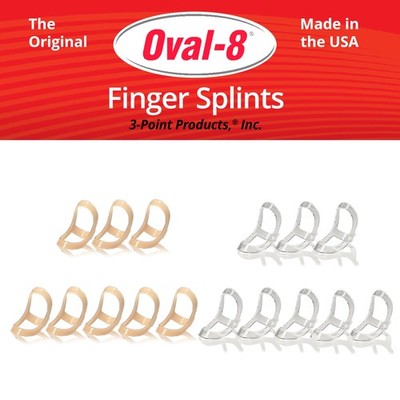 3-Point Products Oval-8 Multi-Size Splints - Pack of 3 (Sizes 4, 5, 6)