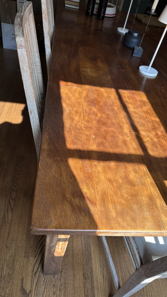 Mesa de granja con 8 sillas. Hermosa mesa de madera. Asientos 8 Foto 2 de 4