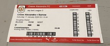 2026 CREWE ALEX ALEXANDRA V BARROW 25/26 LEAGUE 2 TICKET