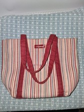 Longaberger Homestead Multi-Color Candy Striped Tote Purse Magnetic Snap