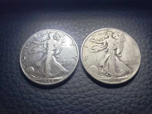 1944 Walking Liberty Half Dollar Lot Both VF Condition 90% Silver Invest Look