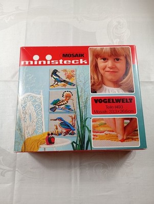 Vintage Ministeck Mosaik Vogelwelt großes Steckspiel Set