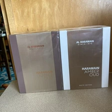 Al Haramain Amber Oud Lot Gold Edition 2 oz And White Edition 2 oz