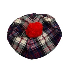 Vintage Kids Plaid Hat Tam 70  s Retro Pom Scottish Irish Canadian