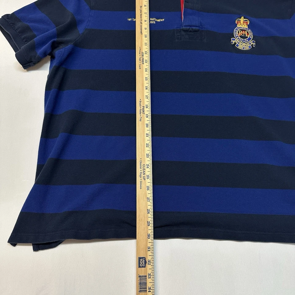 Polo Ralph Lauren Shirt Men's 4XB Big Blue 1st Division R.L Regiment Rugby - Image 4 of 4