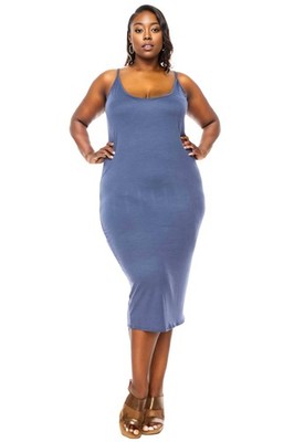 PLUS SIZE Jennie Spaghetti Strap Midi Dress