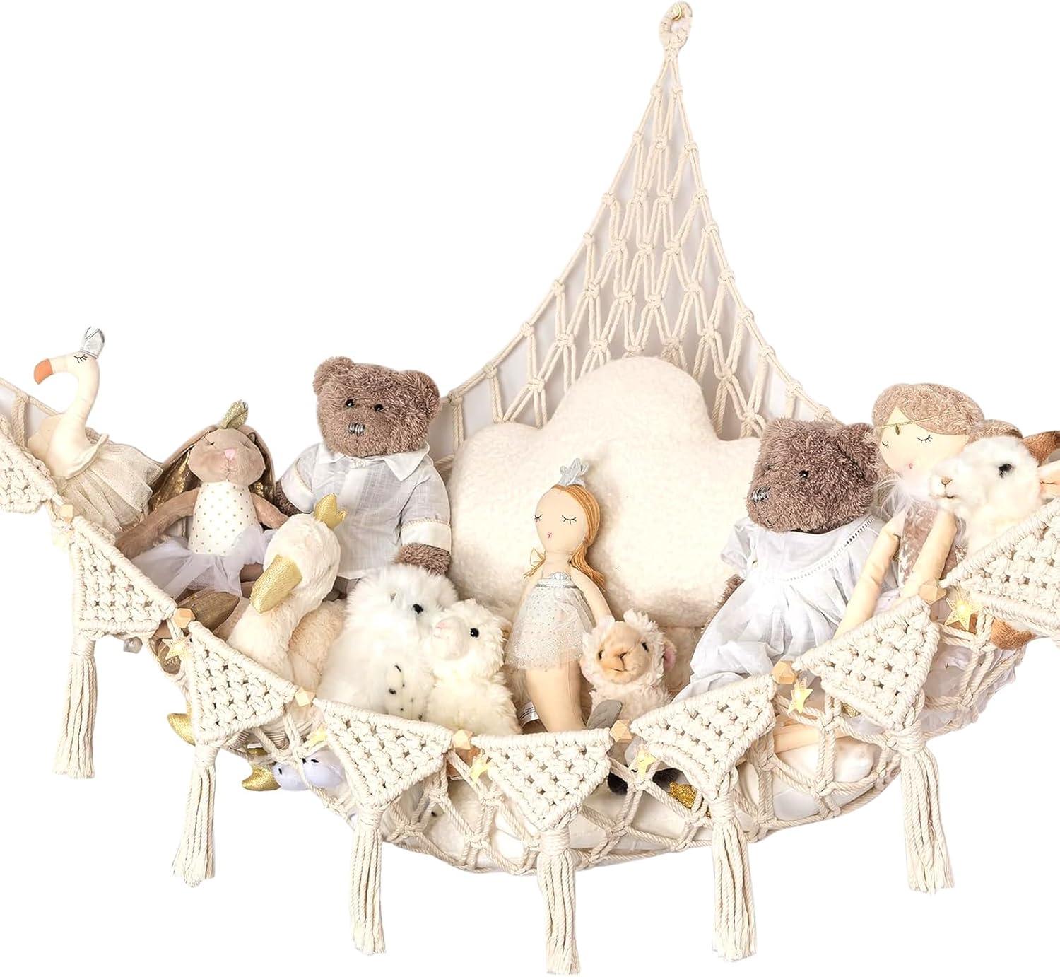 Toy Hammock Stuffed Animal Storage Net Macrame Boho Hanging Organizer Nursery