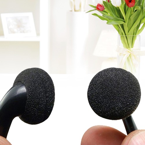 10 Pairs Black Earphone Covers Foam Pads for Headphones and Earbuds