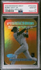 2020 Bowman's Best Franchise Die-Cuts Bobby Witt JR. Gold Refractor PSA 10