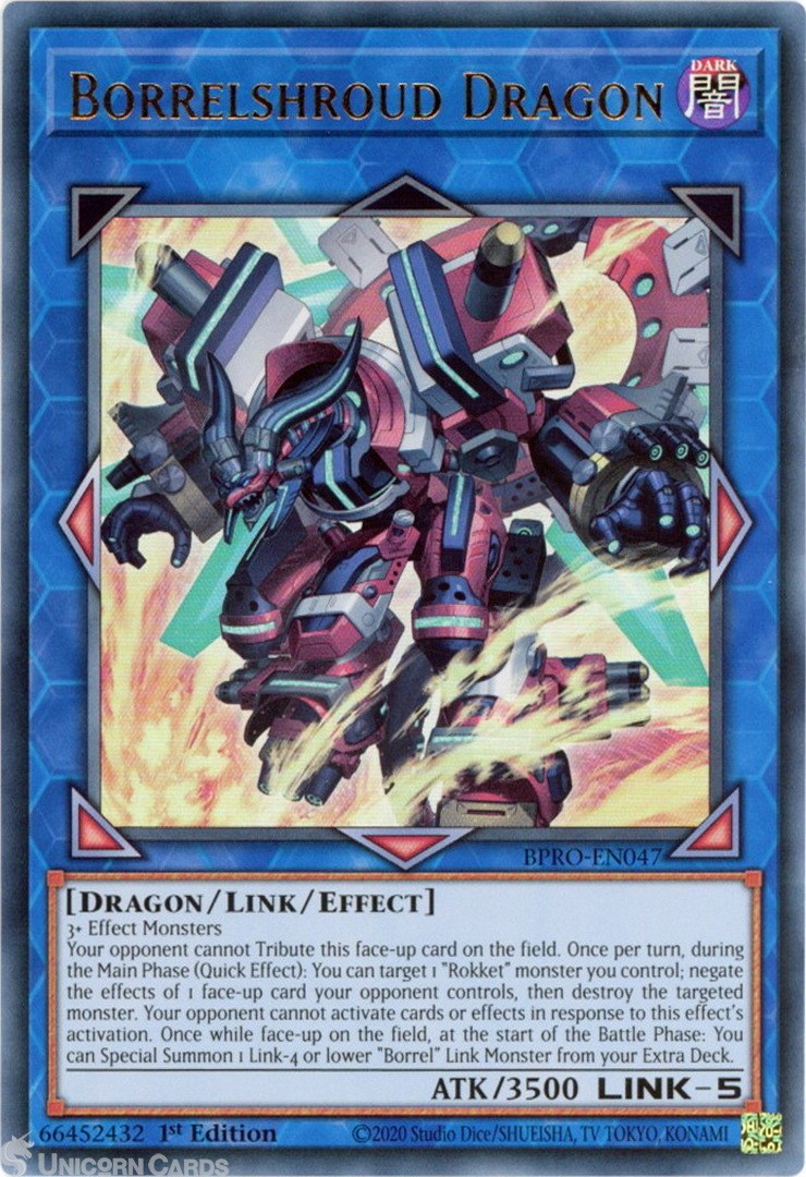 BPRO-EN047 Borrelshroud Dragon : Ultra Rare 1st Edition Mint YuGiOh Card