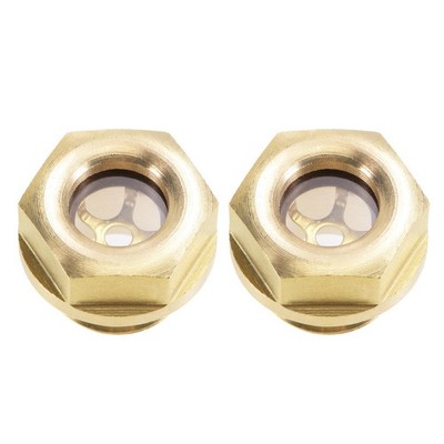 Oil Sight Glass M16x1.5mm Male Threaded Brass Air Compressor Fittings 2Pcs
