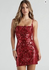 Windsor Sequin Red Formal Dress Women's Size Small