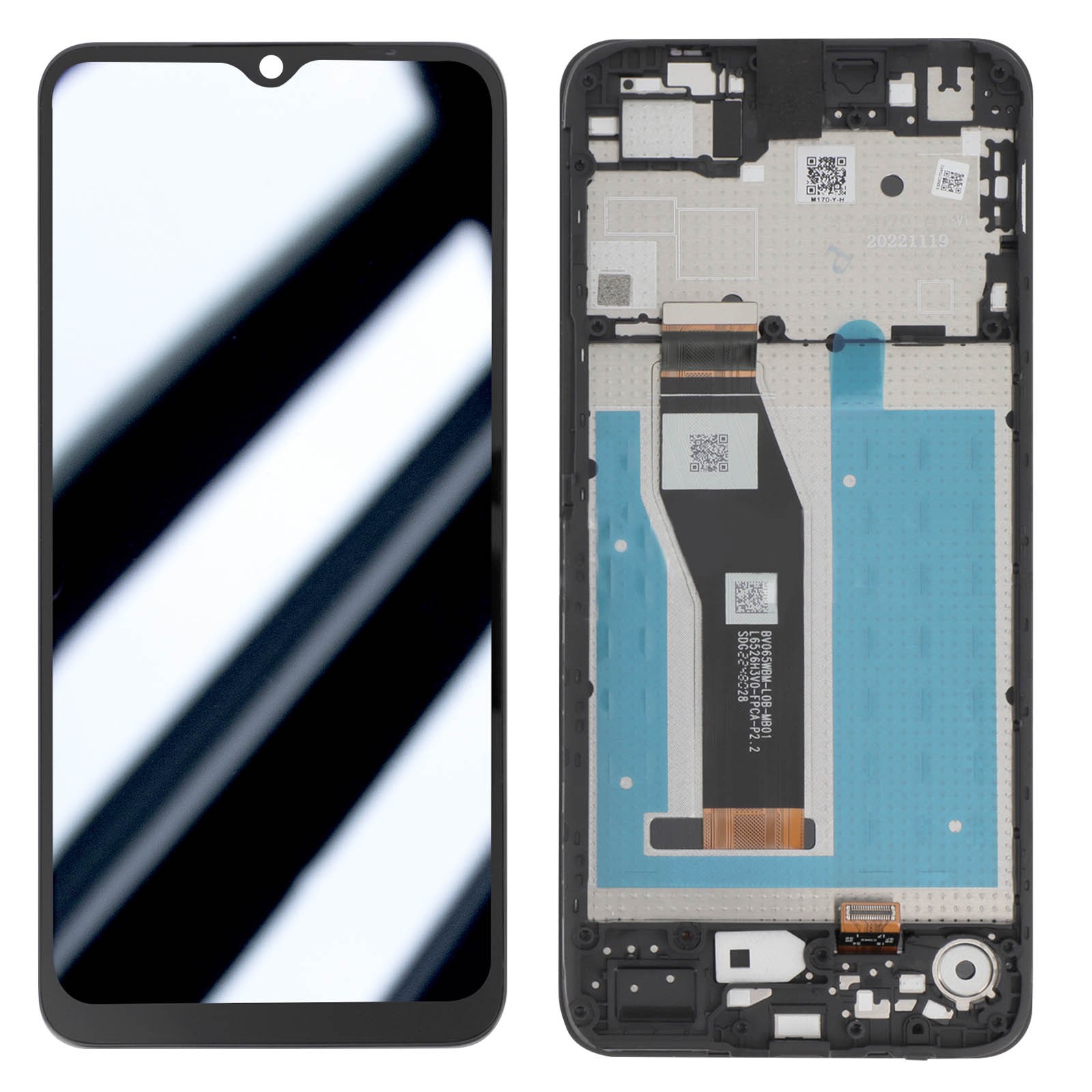 Écran LCD tactile Moto E7i Power gris clair dalle de remplacement