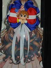 Perfect for 4th of July     Red, White  Blue Girls Hair Bow   Cute Accessory