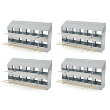 Brower 410B Galvanized Steel 10 Hole 50 Bird Nest Chicken Brooding Box 4 Pack 