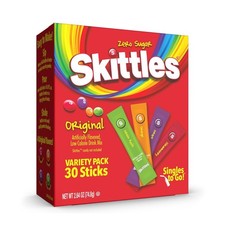 Skittles Variety Pack Drink Mix - 30 Low Calorie Sticks for Flavorful Hydration