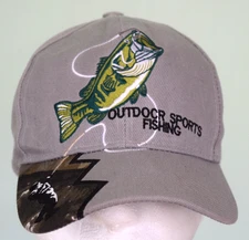 Fishing Hat Cap Strap Green Brown Camo Outdoor Sports Fish Joy Cap Baseball