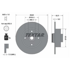 2x Bremsscheibe hinten für Renault Twingo 2 CN0 Wind E4M | 26204075