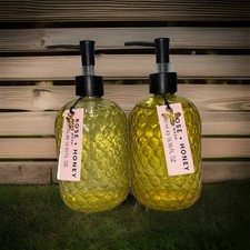 2 PCs SET ASQUITH SOMERSET ROSE HONEY HAND WASH LUX HONEYCOMB GLASS