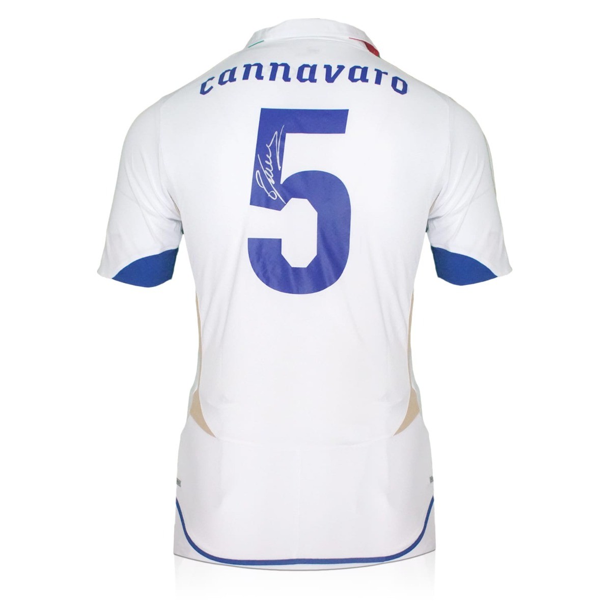 Camiseta de visitante de Italia firmada por Fabio Cannavaro