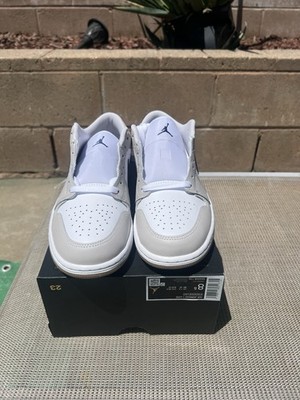 Nike Air Jordan 1 Low White Midnight Navy 553558-146 Men's Size