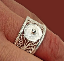 %100 Handgemachter einzigartiger damenring-925 Echtem Silber-Echtschmuck für sie