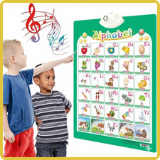 Interactive Talking Poster ABC Numbers Wall Chart Kids Toddler Electronic Educat