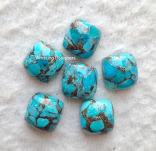 Natural Blue Copper Turquoise Cushion Cabochon 6mm to 20mm Loose Gemstone