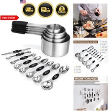 Magnetic Measuring Cups and Spoons Set Stainl...