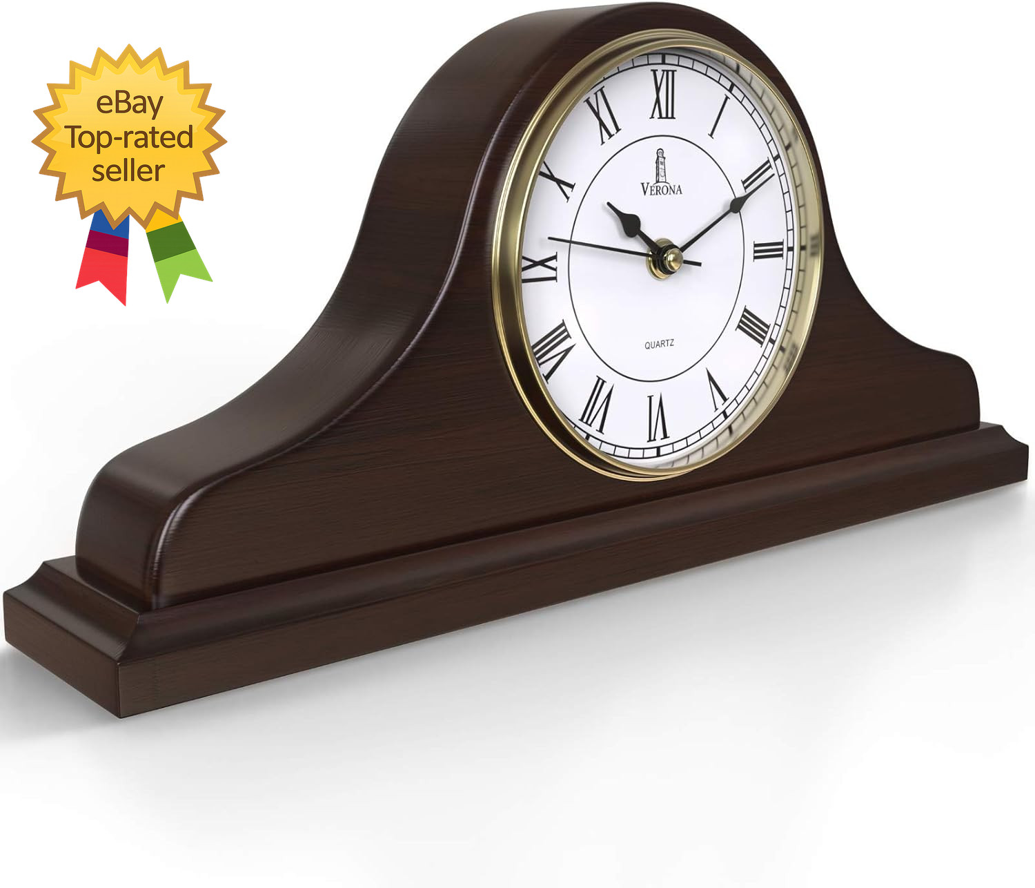 Mantel Clock Battery Operated  Wooden Mantle Clock Silent Ma