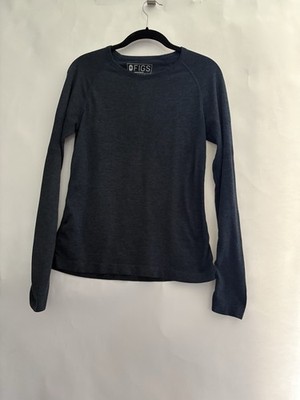 Fig Seamless T Shirt Long Sleeve Size M Dark Blue