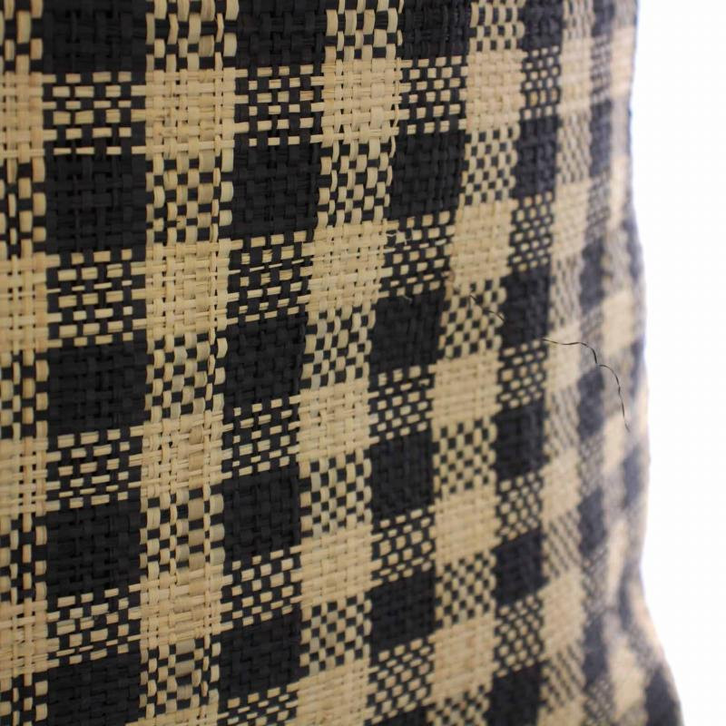 hia_　0107 ♡ Haaw. One-Shoulder Bag, Checkered Pattern, Raffia, Beige