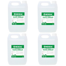 Hexeal High Strength White Vinegar 4 X 5L - Sanitising, Cleaning & Gardening 1.79 per litre