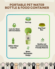 Portable Dog Water Bottle  Food Container