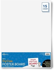 15 PACK Royal Brites Dry Erase White Poster Board 22"x28 2-Sided Premium