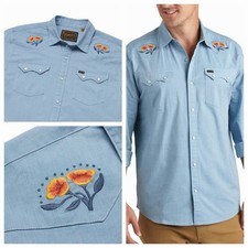 Howler Bros Gaucho Crosscut Snap Shirt Mens XXL Poppies RARE DISCONTINUED NEW