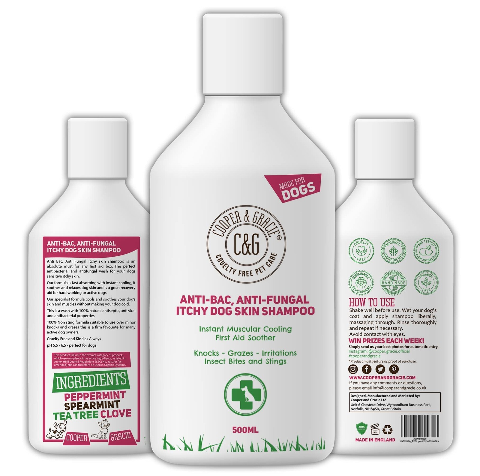 Dog Shampoo 500ml Antibacterial Antifungal Itchy Sensitive Skin Low Lather - Image 6
