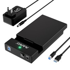 MAIWO External Hard Drive Enclosure for 3.5 2.5 Inch SATA HDD SSD, USB Black