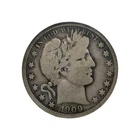 1909 Barber Silver Half Dollar Philadelphia Mint No Mint Mark VF F 90% Silver Co