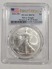 2023 W American SILVER EAGLE FS First Strike Flag PCGS MS70