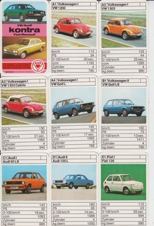 VW/Audi kontra Fiat/Renault Auto Quartett wie neu ASS 1975 OV Post € 1 80
