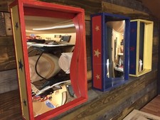 Handmade circus style "hall of mirrors" wall mounted. Funfair Fairground