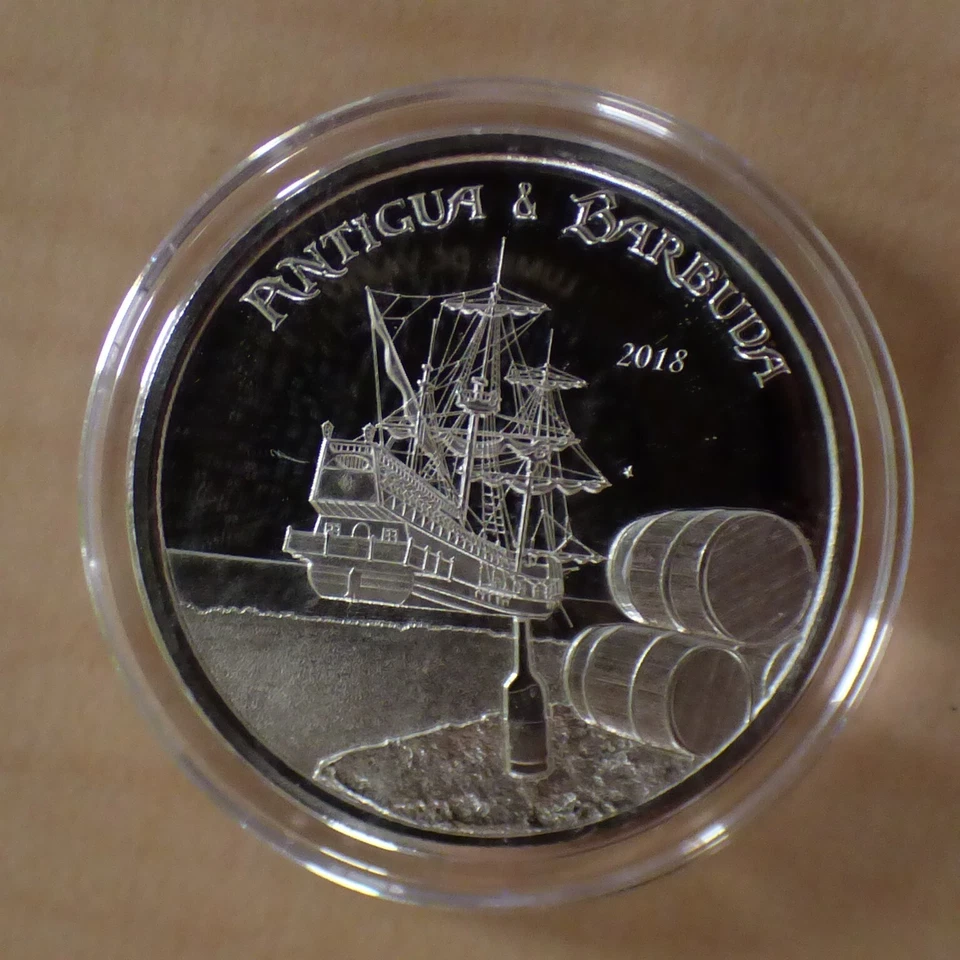 Eastern Caribbean 2$ Rum Runner 2018 silver 99.9% 1 oz Antigua Barbuda (argent) - Photo 4/4