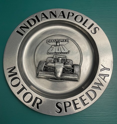1992 Indianapolis Motor Speedway Indy 500 Race Car Pewter Souvenir Plate IMS F1