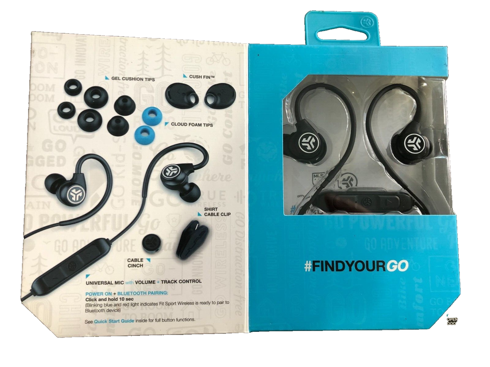 JLab FitSport 3 Wireless Fitness Gym Bluetooth Earbuds Volume+Track