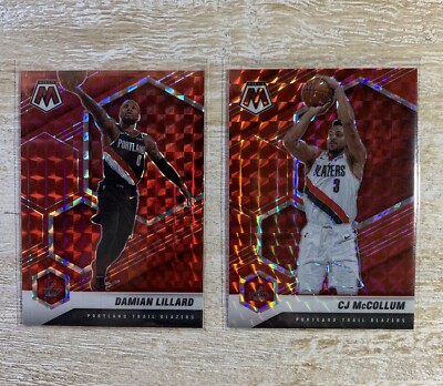 2020-21 Panini Mosaic Damian Lillard Red CJ Mc Collum