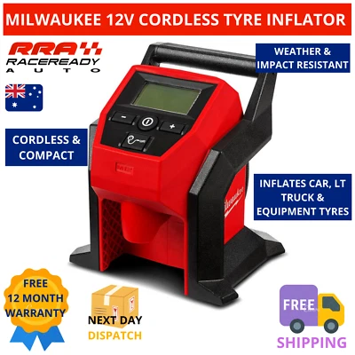 Tyre Inflator Air Compressor Milwaukee 12V Cordless Portable Li-Ion Car Truck - image 1 of 4