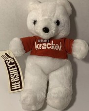 Vintage 1989 Hershey's White Bear Plush 9  Red Krackel Candy Shirt W/ Tag Rare