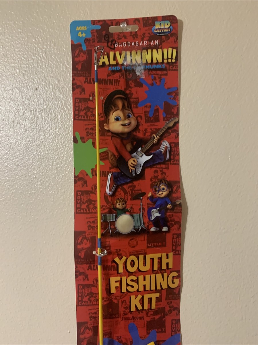 ROD & REEL FISHING KIT ALVIN AND THE CHIPMUNKS BRAND NEW 29.5" youth size  pole
