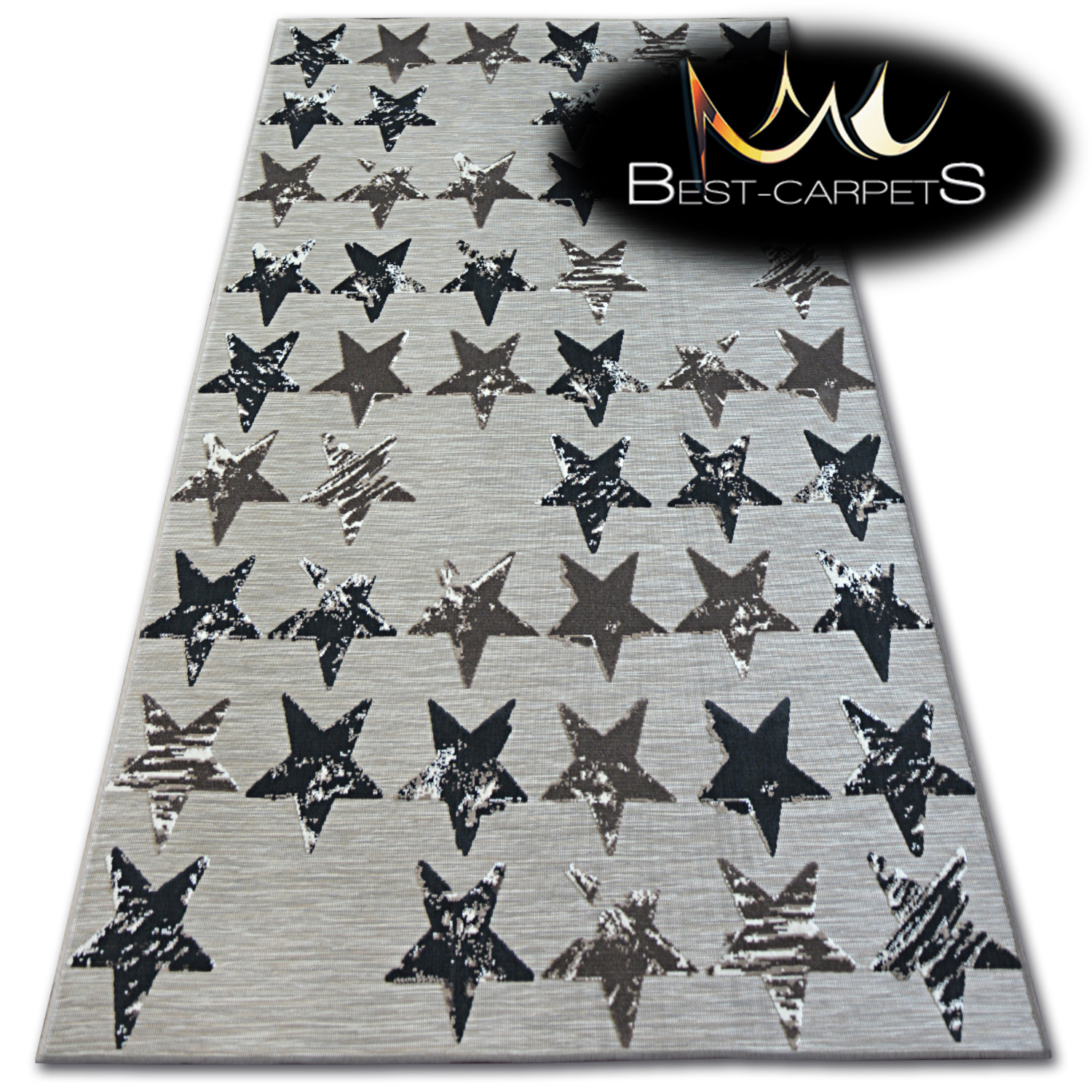 ALFOMBRA MODERNA ESTILO LISBOA marrón estrellas ""LISBOA"" hermosas ALFOMBRAS tejidas